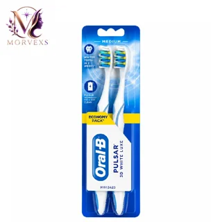 مسواک باتری دار اورال بی مدل Pulsar 3D White Luxe بسته ۲ عددی (مدیوم)
